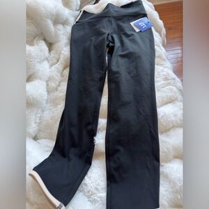 JoyLab Black Track Pants with Cream Trim